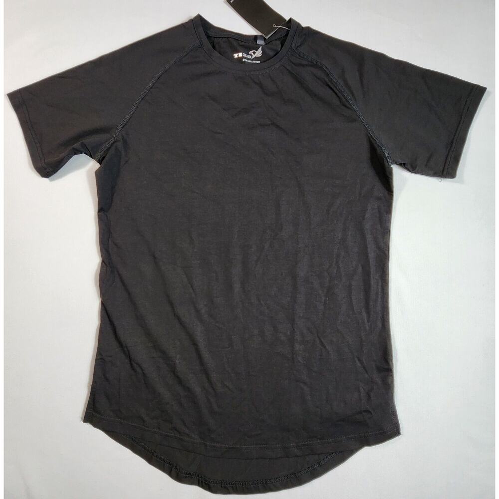 Tezo Slim Fit Short Sleeve Shirt Performance Athletic Tee Mens Size Small Black